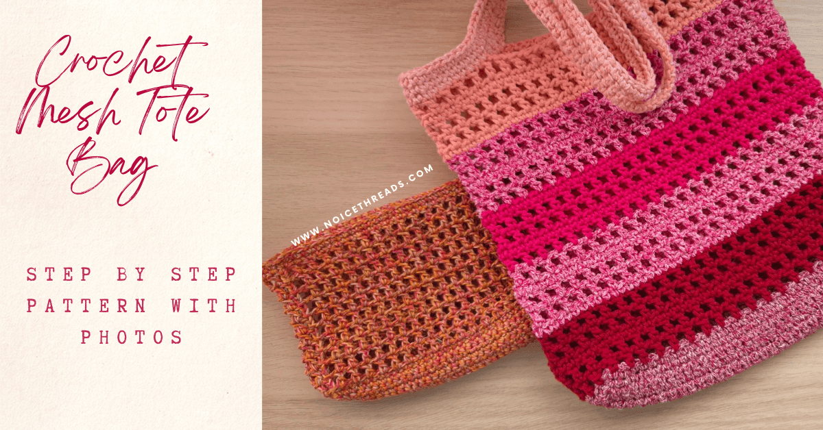 Crochet mesh tote bag